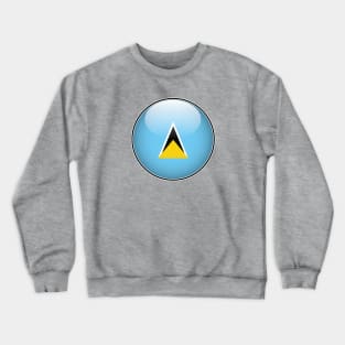 St Lucia National Flag Glossy Button Crewneck Sweatshirt